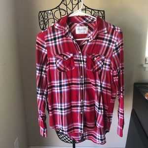 Red Plaid Button Up